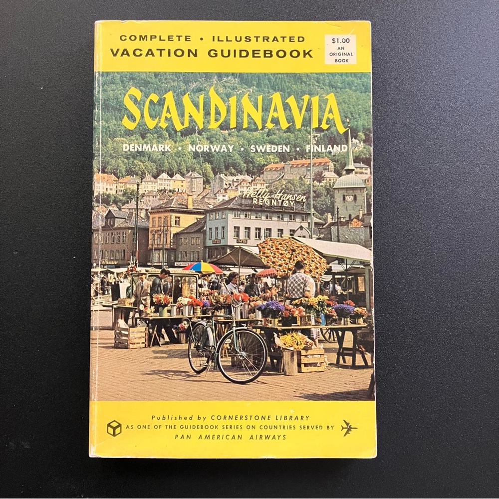 Vintage Scandinavia Vacation Guidebook 1963 Paperback Travel Book Scandinavian